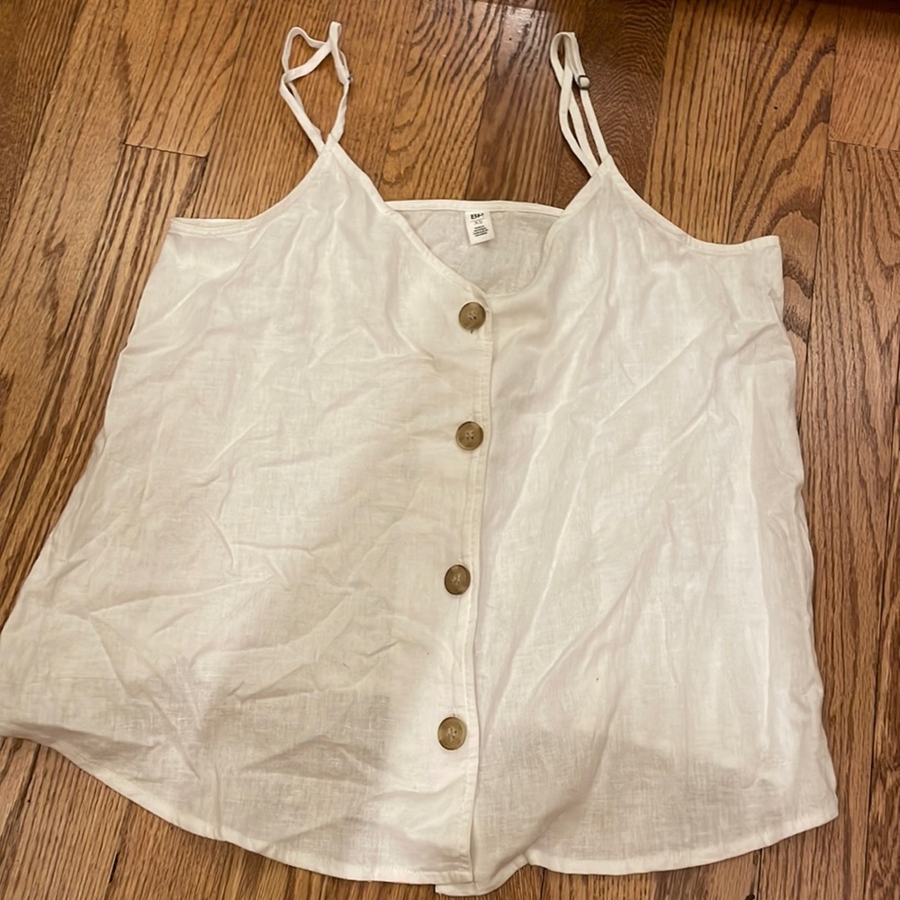 White Button Down Tank